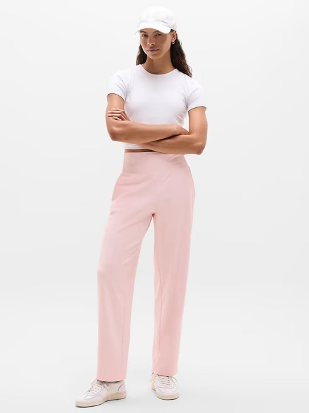 Athleta Venice Straight Leg Pant Pink Sand Small